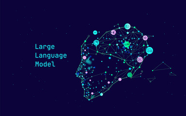 Wall Mural - illustration of abstract stream. artificial intelligence. big data, technology, ai, data transfer, d