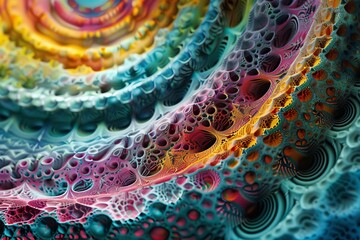 Wall Mural - vibrant fractodome with colorful seamless fractal patterns abstract digital art