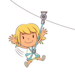 Sticker - Child ziplining tour, girl zip line