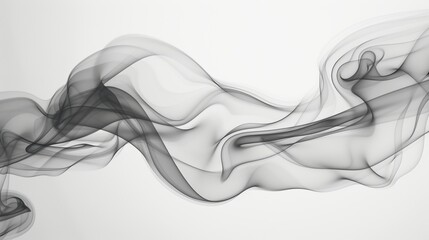 Aufkleber - Abstract black and white smoke waves