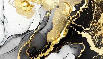  Wallpaper  splashes, Gold abstract black marble background art paint pattern ink texture watercolor white fluid wall. Abstract liquid gold design luxury wallpaper nature black brush oil modern 