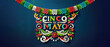 Celebratory Cinco de Mayo Papel Picado Banner in Paper Art Style: Ideal for Seasonal Promotions, Cultural Events,