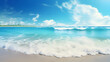 Summer vacation tropical beach with blue sky and sea background
