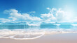 Calm summer empty beach With bright blue water sunny  clear background
