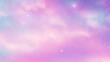 Rainbow unicorn pastel background with glitter stars. Pink fantasy sky. Holographic space with bokeh. Fairy iridescent gradient backdrop. Vector	