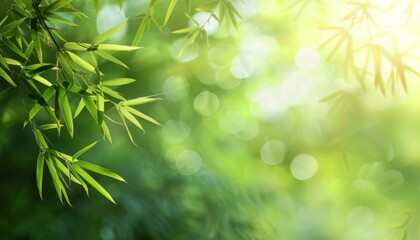 Wall Mural - Bamboo leaves backdrop