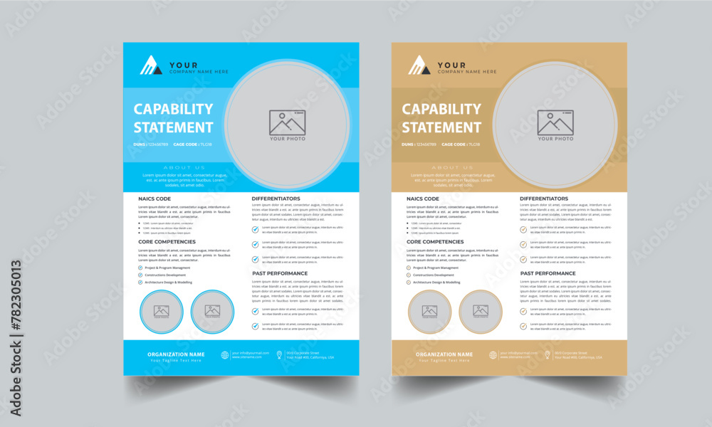 Capability Statement Template Design. Stock Vector | Adobe Stock