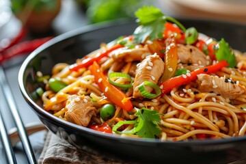 Poster - Chicken and vegetable Asian noodles