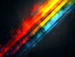 A colorful rainbow background with a black background.