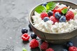 Healthy eating with cottage cheese and berries
