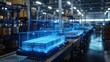 © Sara_P - Holographic factory outlined in blue demonstrating the impact of technology on manufacturing concepts