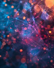 Poster - Abstract Network of Lights and Connections Conceptual Background