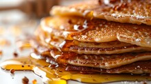 Stack Of Pancakes On White Plate