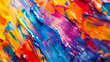 Vibrant Abstract Acrylic Paint Swirls and Textures Close-Up