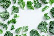Closeup of kale on white background