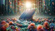 Floating Solar Panel: Bubbles and Jellyfish in Surreal Seascape