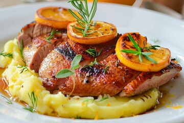Wall Mural - Duck with Orange and Potatoes