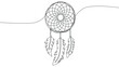 Self draw continuous line dream catcher mystery symbol