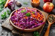 Red cabbage slaw with carrots apples healthy detox vegan spring salad