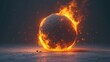 Fiery 3D Rendering of an Extinguished Sun Concept, Symbolizing Cosmic Catastrophe and End of an Era.