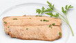 natural baked wild salmon fillet with parsley on a plate