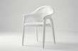 Modern designer chair in white made of plastic wood and leather isolated on white background Furniture series
