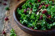 Tasty kale salad with cranberry and pumpkin seed