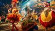 Extravagant Carnival Dancers in Vibrant Costumes Performing at Festive Event