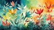 Vibrant Watercolor Floral Artwork Generative AI