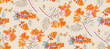 Cute feminine   seamless pattern with wildflowers.