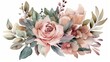 Dreamy Floral Arrangement with Watercolor Accents Generative AI
