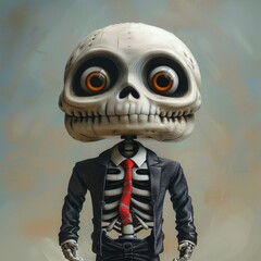 Wall Mural - a skeleton with a tie and a suit