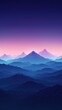 Minimalist Mountain Landscape in Dark Cyan and Violet Generative AI
