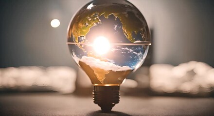 Sticker - Globe in a light bulb.