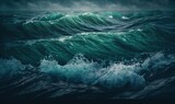 Fototapeta Łazienka - Dreamy Ocean Waves - Calming Background for Design Generative AI