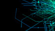 © RocknRoller Studios - Futuristic Network Lines form a Technical Grid. Blue and Green Connectivity Concept.