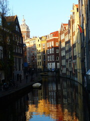 Canvas Print - Canaux Amsterdam Pays-Bas bâtiments typiques