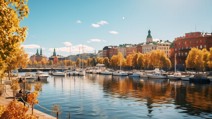 Wall Mural - finnish city environment, sunny weather