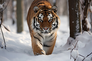 Wall Mural - Amur Tiger, inhabiting the Russian Far East