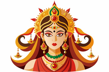 Ma durga all body, all details, white background