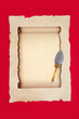 Parchment Paper Scroll with Decorative Brass Feather Quill Pen