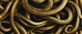 Fototapeta Zwierzęta - Golden snake chains background