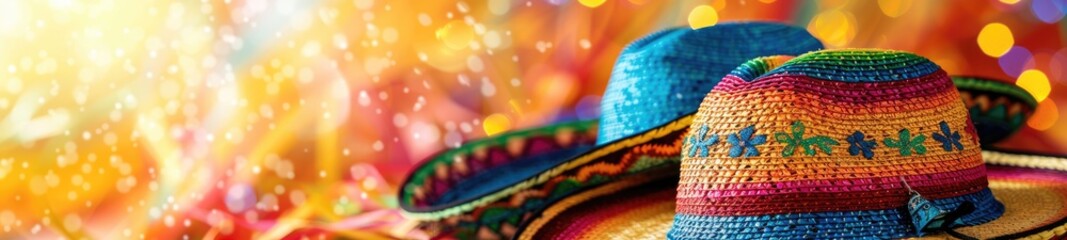 Wall Mural - Cinco de Mayo festival with hat background