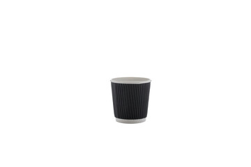 Wall Mural - Paper cups for drinks. Black Paper cup isolated on white background. Disposable cup