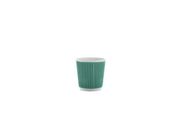 Wall Mural - Paper cups for drinks. Green Paper cup isolated on white background. Disposable cup.