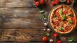 Delicious Pizza with Assorted Toppings on a Rustic Wooden Table