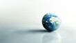 Global Reflection: Earth Globe on Reflective Surface