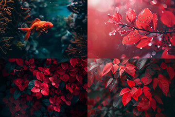 Sticker - red autumn leaves