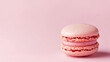 macaron close-up con sfondo rosa