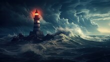 A Lighthouse In The Ocean